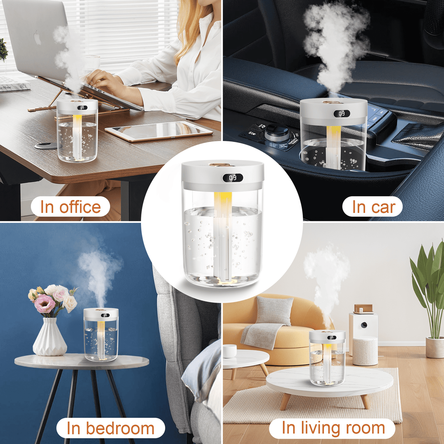Patbrela Cool Mist Humidifier ,5L Essential Oil Diffuser , 5 in 1 Ultrasonic Aromatherapy Fragrant Oil Humidifier Vaporizer, Timer and Auto-off Switch
