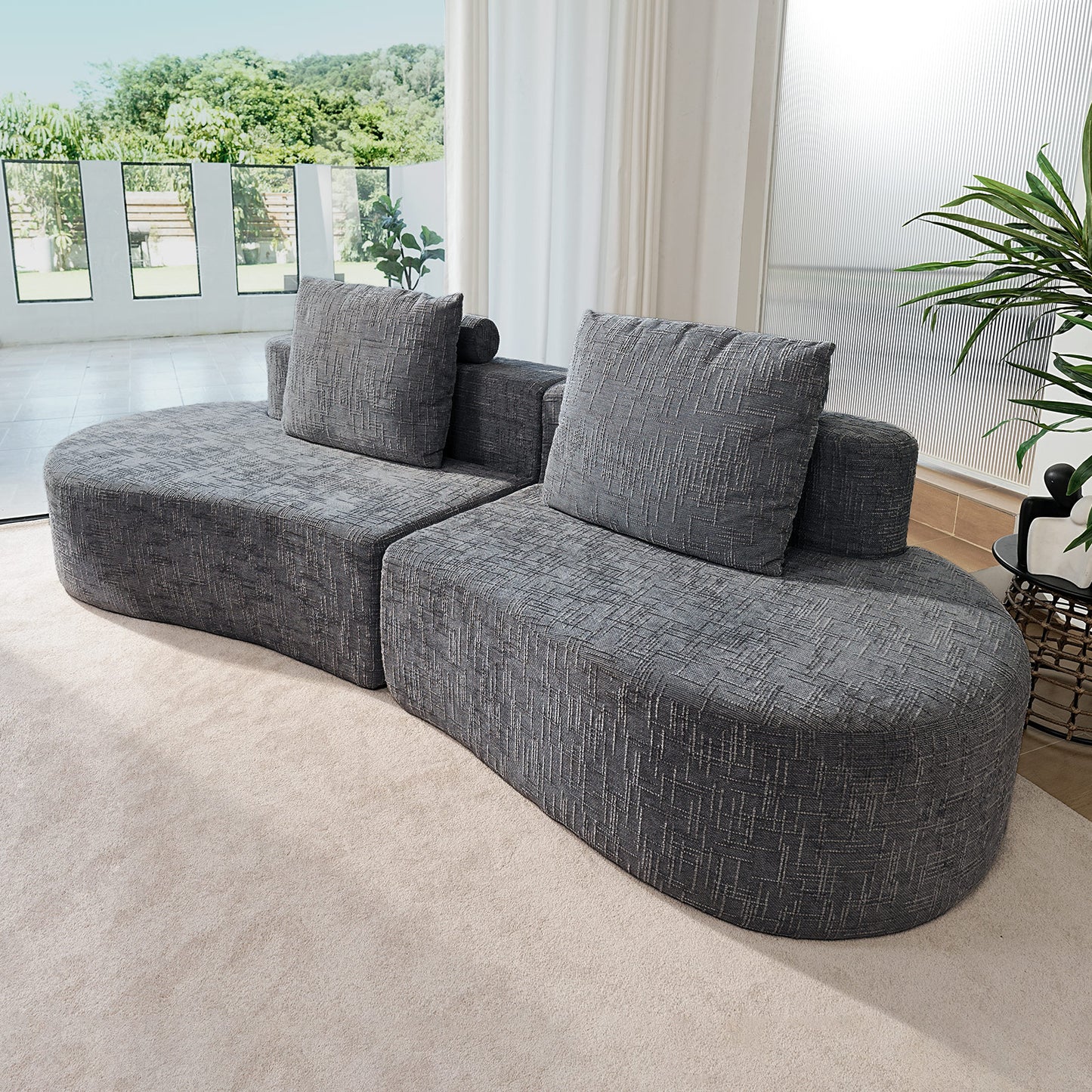 Sofa Couch, Comfy Corduroy Loveseat Sofa with Solid Wood, Spring Cushion Modern Couch with Extra Deep Seat for Living Room,Office Sofa