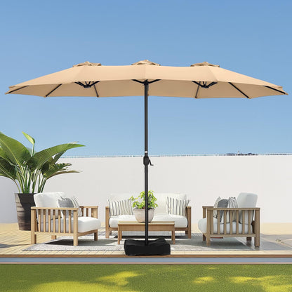 13ft Patio Umbrella with Base,Double Sided Outdoor Large Rectangular Patio Umbrella with Crank Handle, for Lawn Garden,Home,Outdoor Activities