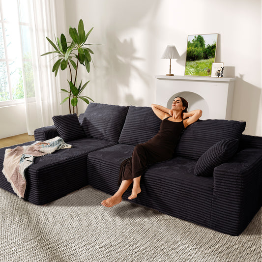 Sofa,Comfy Teddy Fleece Love Seat Couch,Extra Deep Seats Sofas,Tool-Free Setup Couch with 2 Pillows