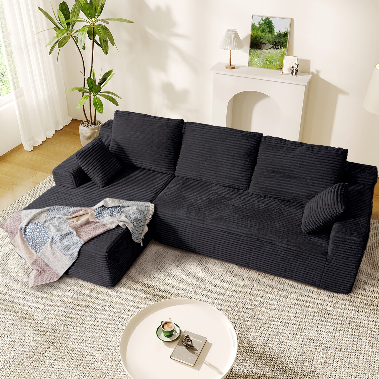 Sofa,Comfy Teddy Fleece Love Seat Couch,Extra Deep Seats Sofas,Tool-Free Setup Couch with 2 Pillows