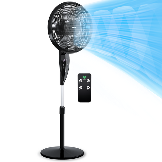 18" Oscillating Pedestal Fan, 3-Speeds Stand up Fan with Adjustable Height and Tilt,Less Noise Cooling Fan for Home Office Room Bedroom, Black