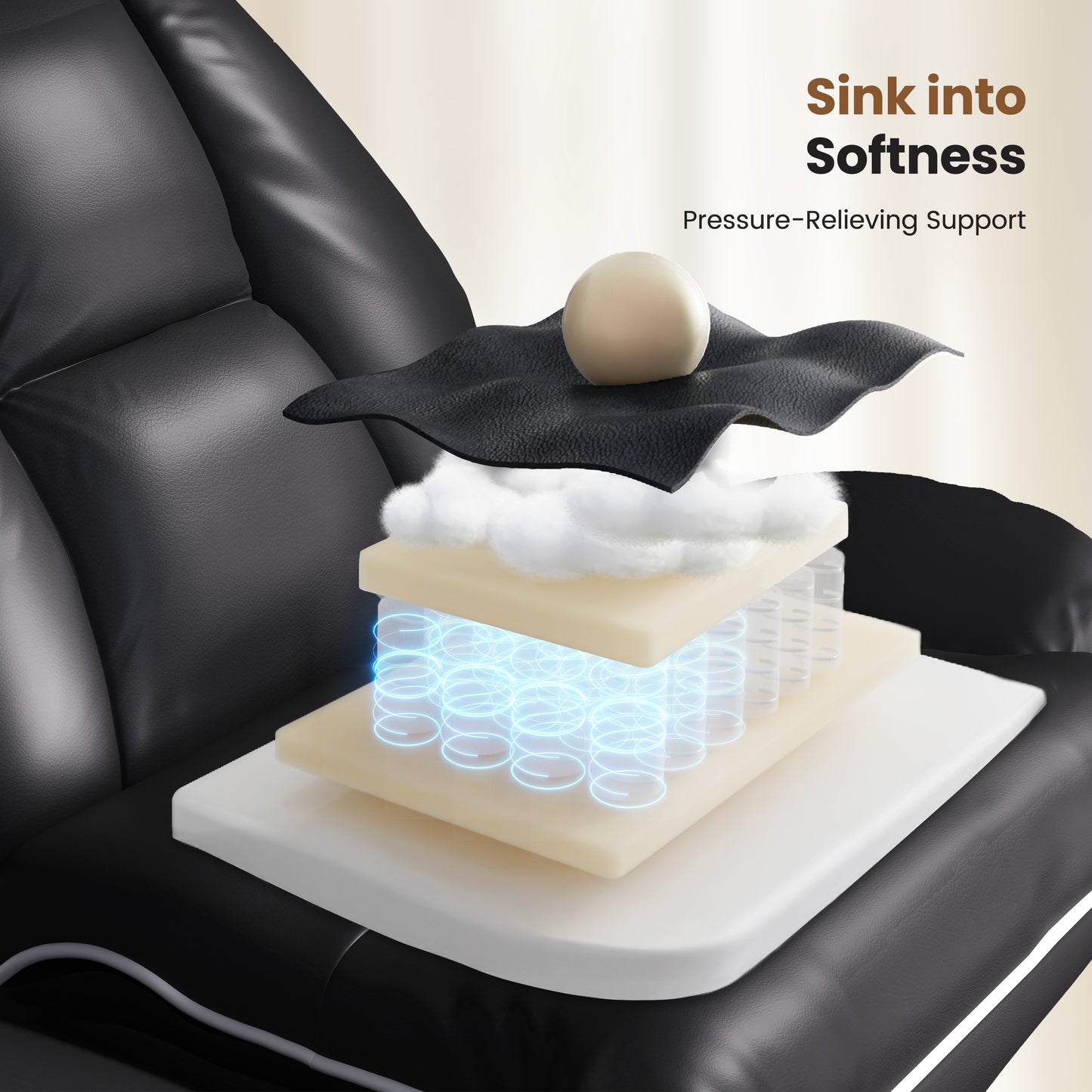 Big and Tall Office Chair, PU Swivel Flip Chair Extended Headrest,Armrests for Pets & Cross Legged Sitting, Executive Ergonomic Computer Gaming Chair with Foot Rest, Reclining Desk Chair