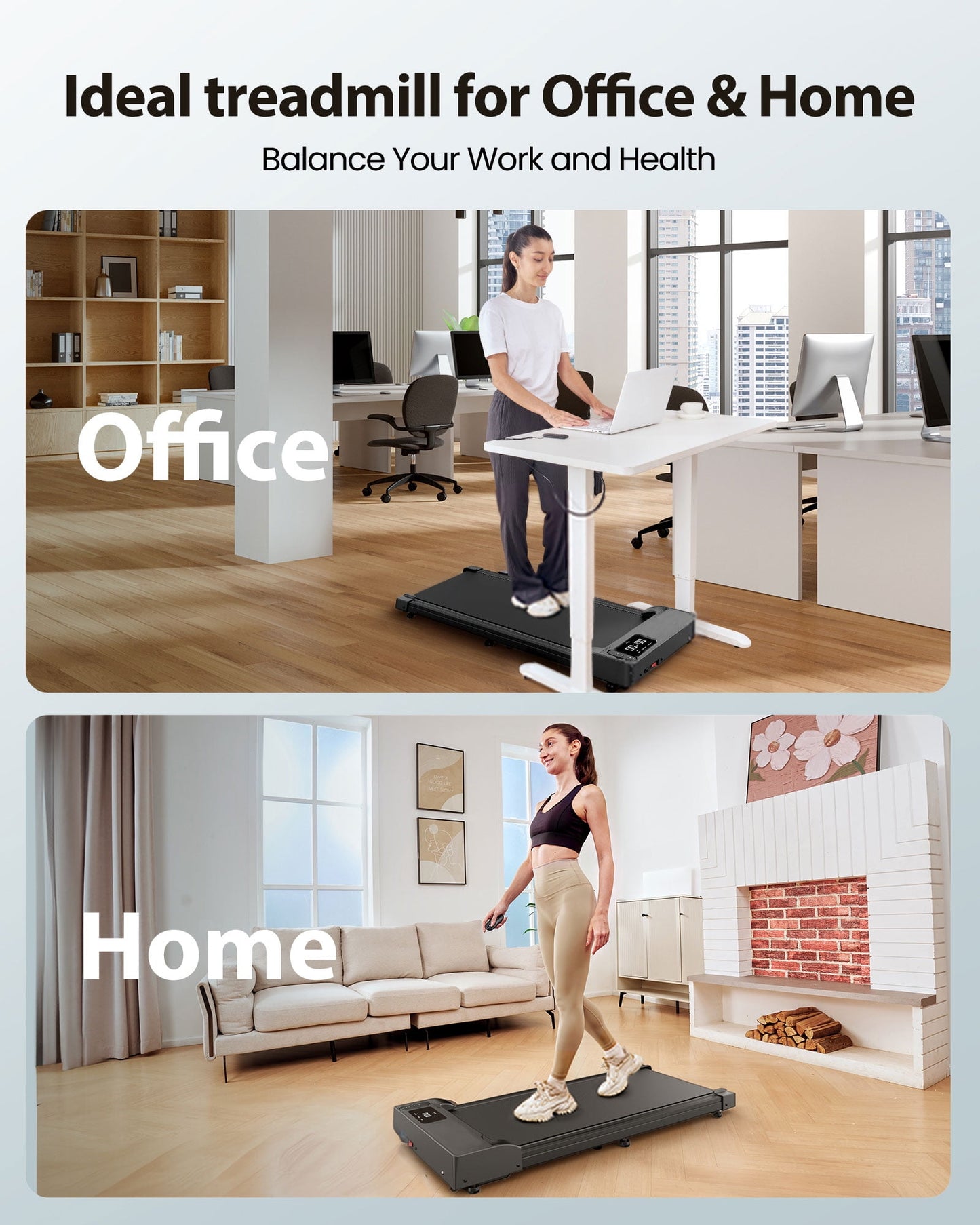 Walking Pad,Patbrela Under Desk Treadmills for Home,3 in 1 Portable Walking Pad,Treadmill 2.5 HP Quiet Walking Jogging Machine for Office Home Use,265 Lbs