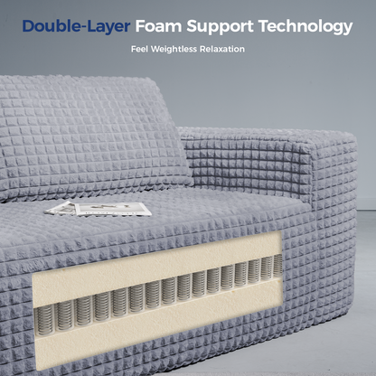 Sectional Sofa with Ottoman, Small L Shaped Free Combination Corduroy Couch Furniture Sets for Living Room