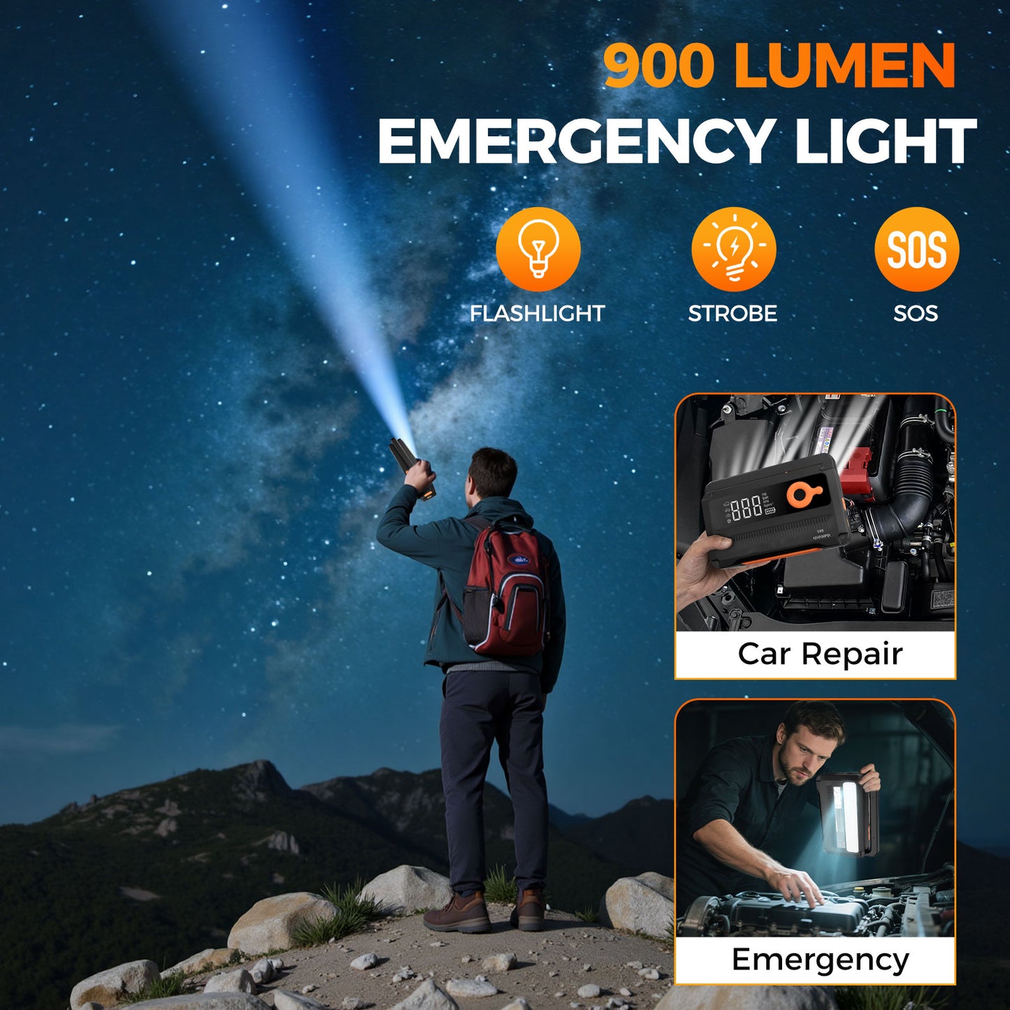 6000A Jump Starter with Air Compressor,Car Battery Jump Starter (for All Gas or up to 12L Diesel),12V Jump Pack with 150PSI Digital Tire Inflator,Built-in LED Bright