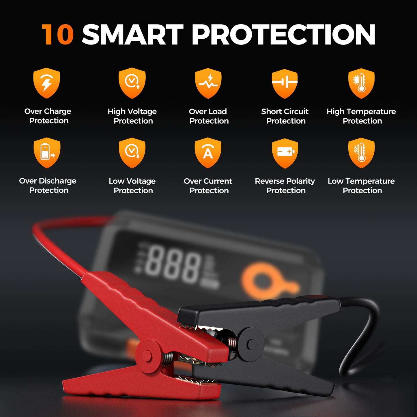 6000A Jump Starter with Air Compressor,Car Battery Jump Starter (for All Gas or up to 12L Diesel),12V Jump Pack with 150PSI Digital Tire Inflator,Built-in LED Bright