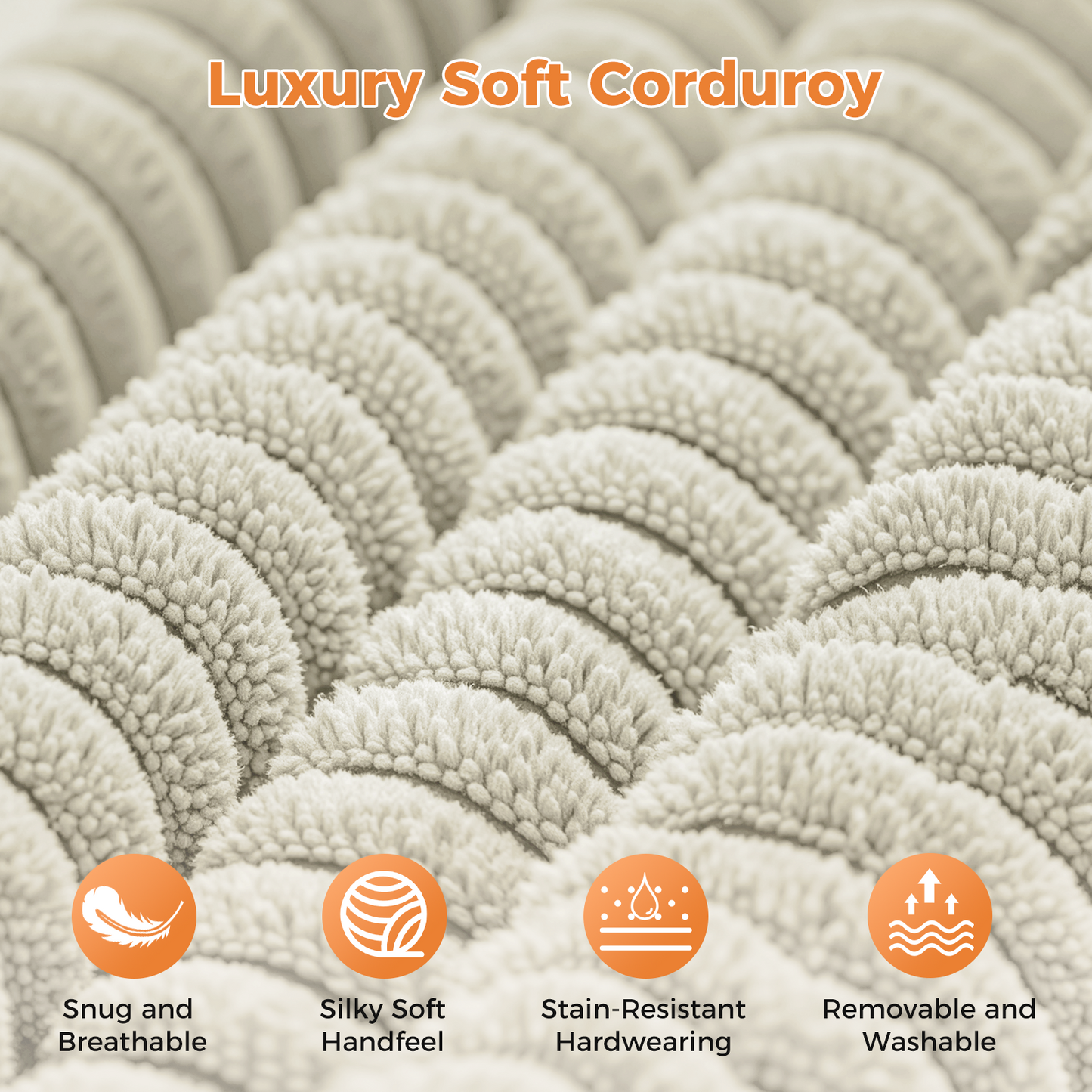 83" Corduroy Sofa,Loveseat Sofa with Extra Deep Seat Couches ,Comfy Upholstered Couch for Living Room,Tool-Free Setup with 2 Pillows,Beige