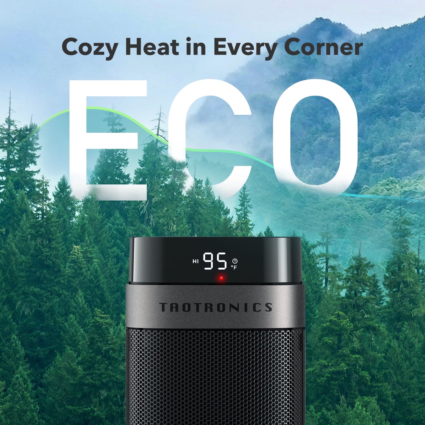 Patbrela 17" Oscillating Space Heater,1500W PTC Ceramic Tower Electric Heater for Inside, Home