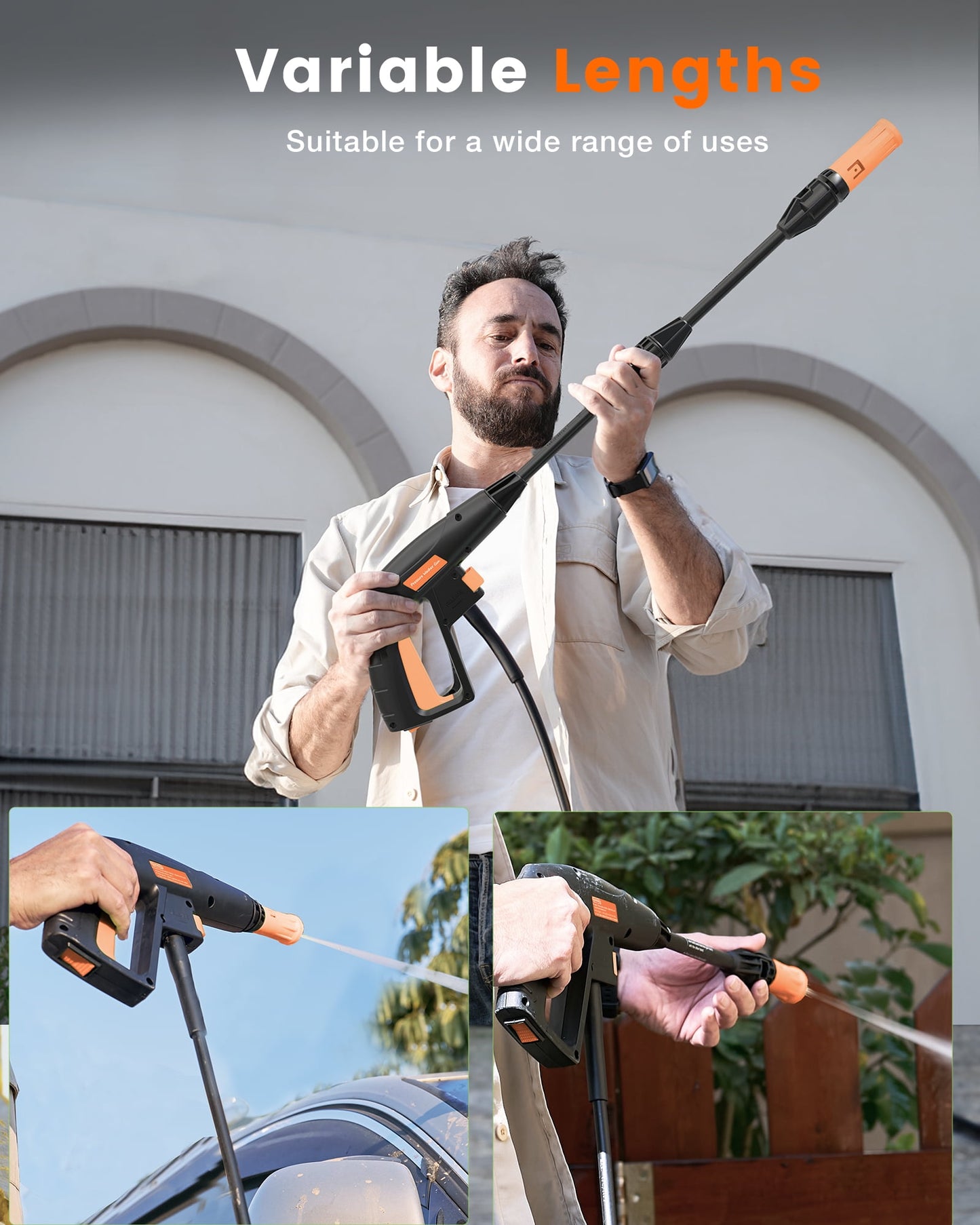 Electric Pressure Washer,3000PSI Max 2.4 GPM Power Washer with 23 ft Hose,Adjustable Angle Nozzle 0-60°,Foam Cannon, Car Washing Gloves,Suitable for Clean Vehicles, Patios,Driveways,Fences,Pool