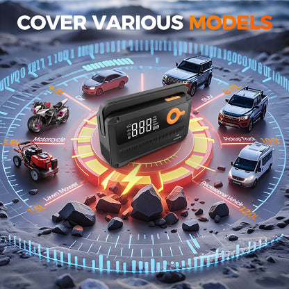 6000A Jump Starter with Air Compressor,Car Battery Jump Starter (for All Gas or up to 12L Diesel),12V Jump Pack with 150PSI Digital Tire Inflator,Built-in LED Bright