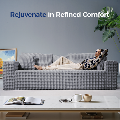 Sectional Sofa with Ottoman, Small L Shaped Free Combination Corduroy Couch Furniture Sets for Living Room