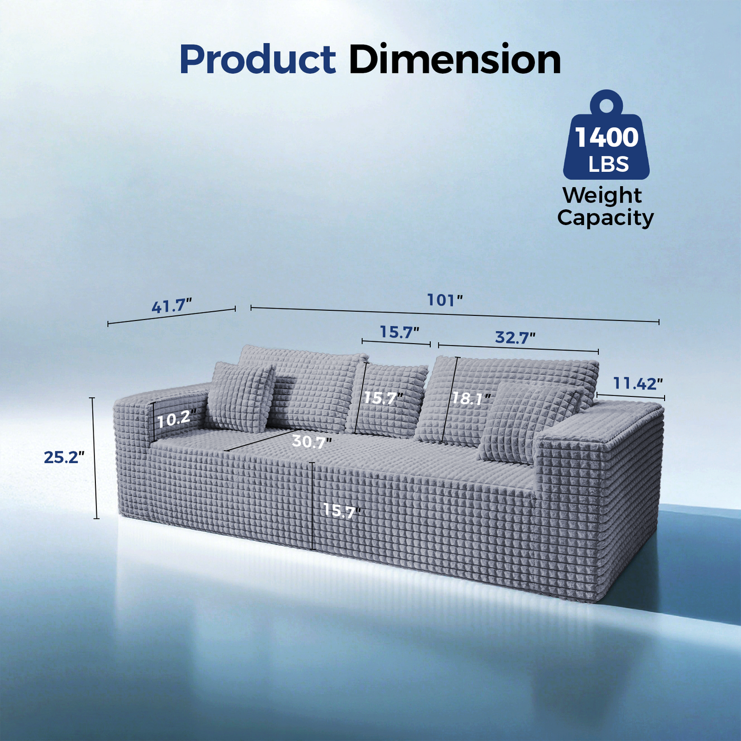 Sectional Sofa with Ottoman, Small L Shaped Free Combination Corduroy Couch Furniture Sets for Living Room