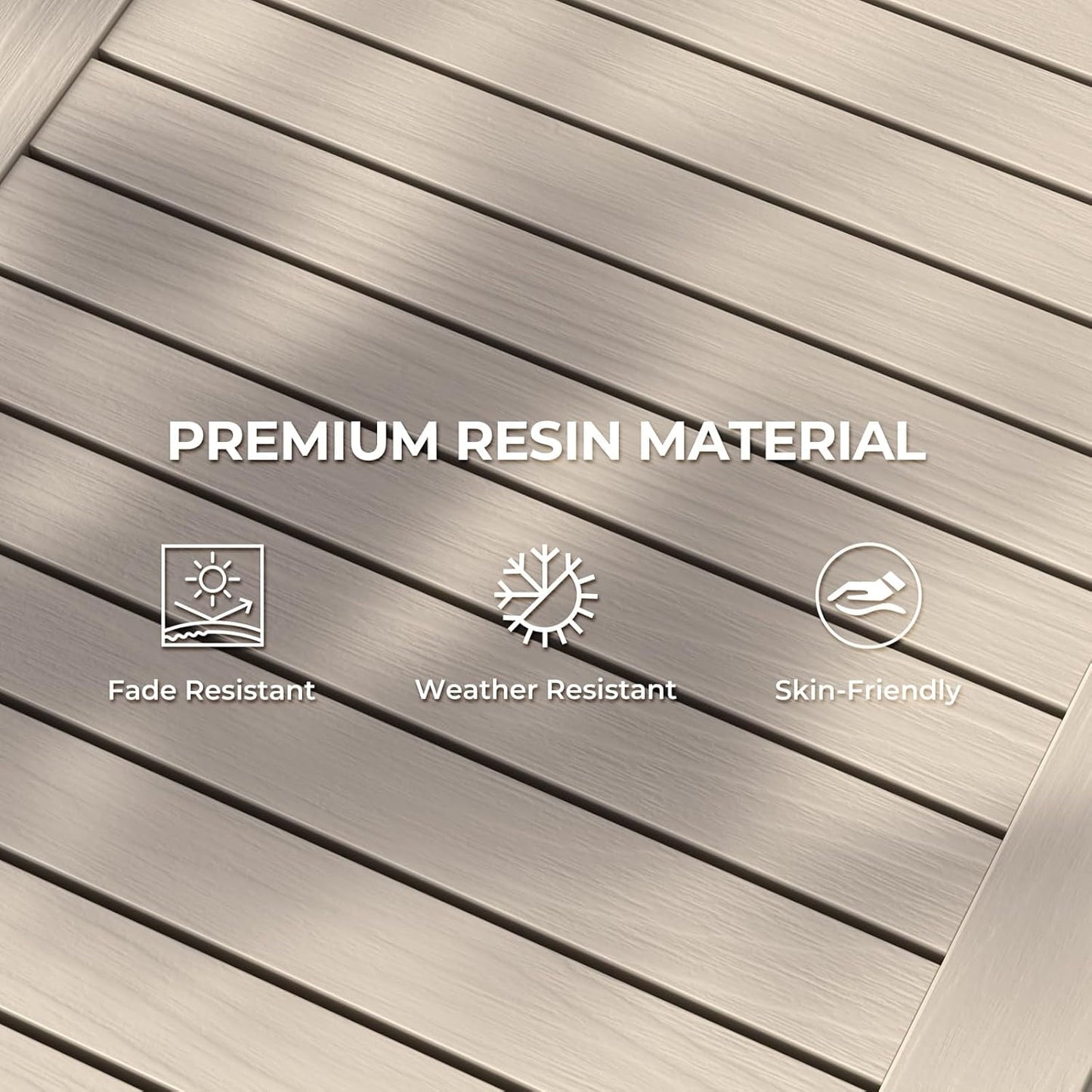 Chaise Lounge Chair Outdoor 1PCS - 5 Positions Adjustable Backrest, Waterproof, Easy Assembly, with 330lbs Weight Capacity for Pool, Resin