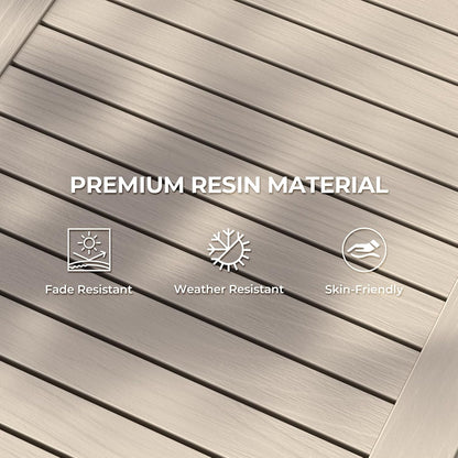 Chaise Lounge Chair Outdoor 1PCS - 5 Positions Adjustable Backrest, Waterproof, Easy Assembly, with 330lbs Weight Capacity for Pool, Resin