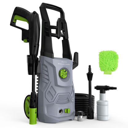 Electric Pressure Washer,3000PSI Max 2.4 GPM Power Washer with 23 ft Hose,Adjustable Angle Nozzle 0-60°,Foam Cannon, Car Washing Gloves,Suitable for Clean Vehicles, Patios,Driveways,Fences,Pool
