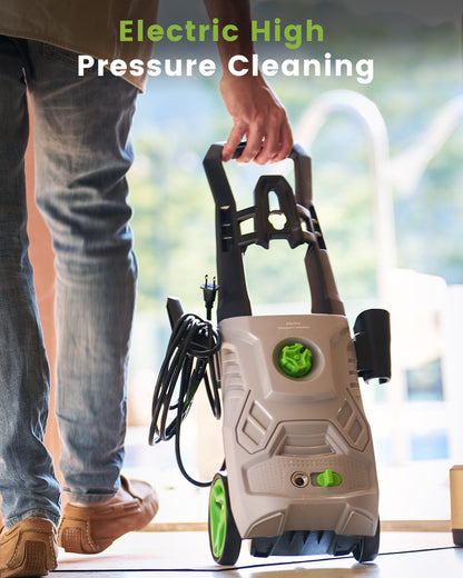 Electric Pressure Washer,3000PSI Max 2.4 GPM Power Washer with 23 ft Hose,Adjustable Angle Nozzle 0-60°,Foam Cannon, Car Washing Gloves,Suitable for Clean Vehicles, Patios,Driveways,Fences,Pool
