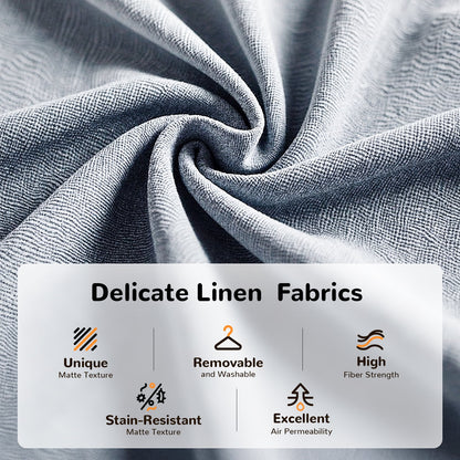 87" Sofa Couch for Living Room,Soft Linen Loveseat with Round Arms,Extra Deep Seat 2-Person Couch with 2 Pillows,Tool-Free Setup Modern Sofa,Blue Grey