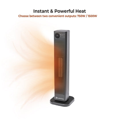 Patbrela 17" Oscillating Space Heater,1500W PTC Ceramic Tower Electric Heater for Inside, Home
