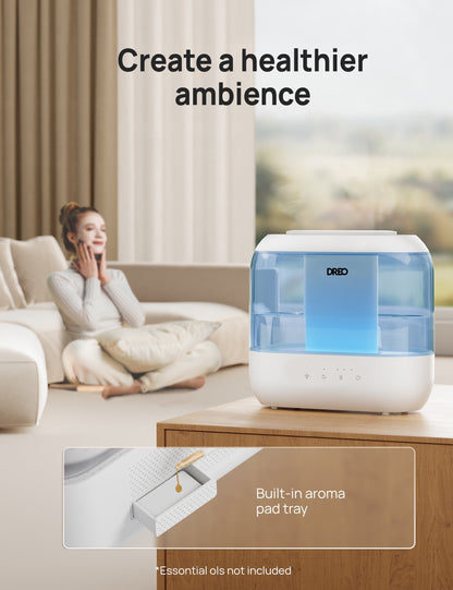 6L Warm & Cool Mist Ultrasonic Topfill Air Humidifier and Vaporizers,Auto Shut-off,Quiet Air Humidifier for Bedroom,Nursery,Office,Indoor,Blue