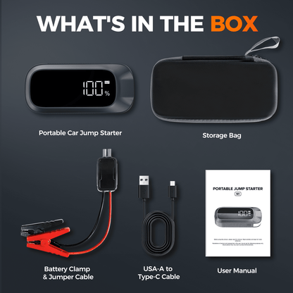 Car Jump Starter,4000A Peak 27800mAh Battery Jump Starter (for All Gas or Up to 10L Diesel),Battery Booster Power Pack,12V Auto Jump Box with LED Light